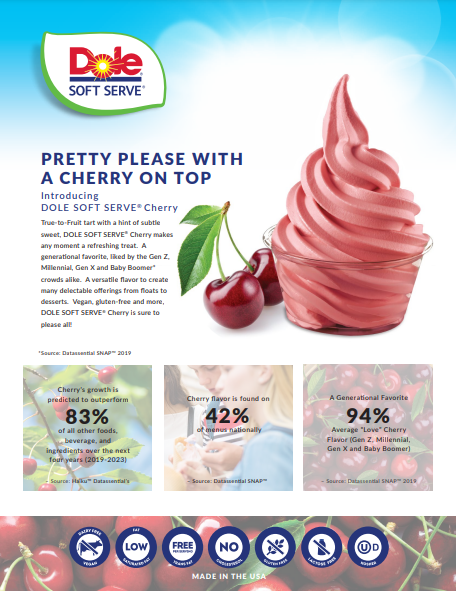 Catalog Preview showing Dole Cherry soft serve